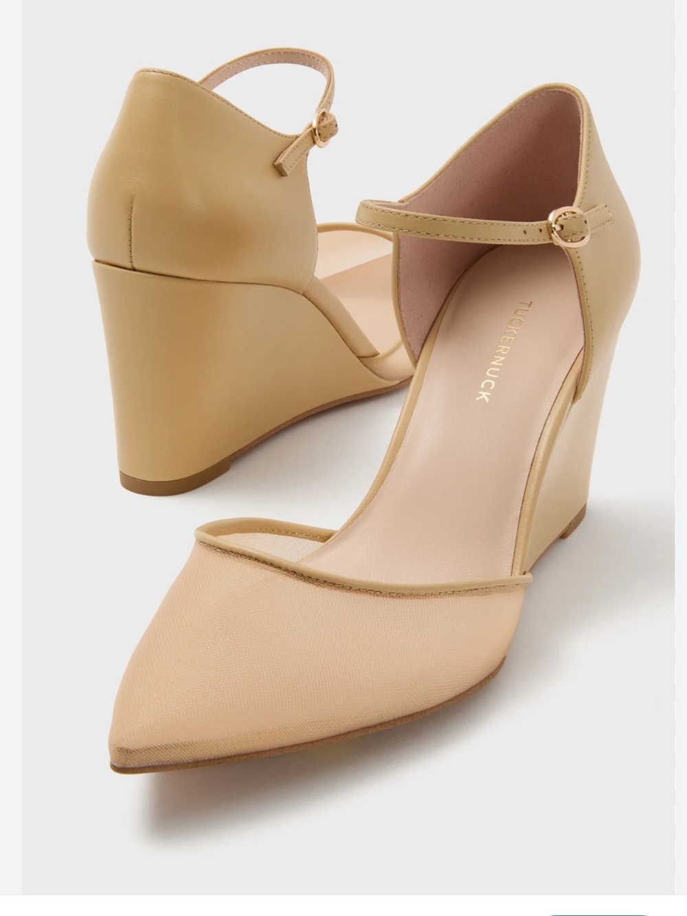 New in Box Tuckernuck Blush Mesh Darcy Wedges Sz 8